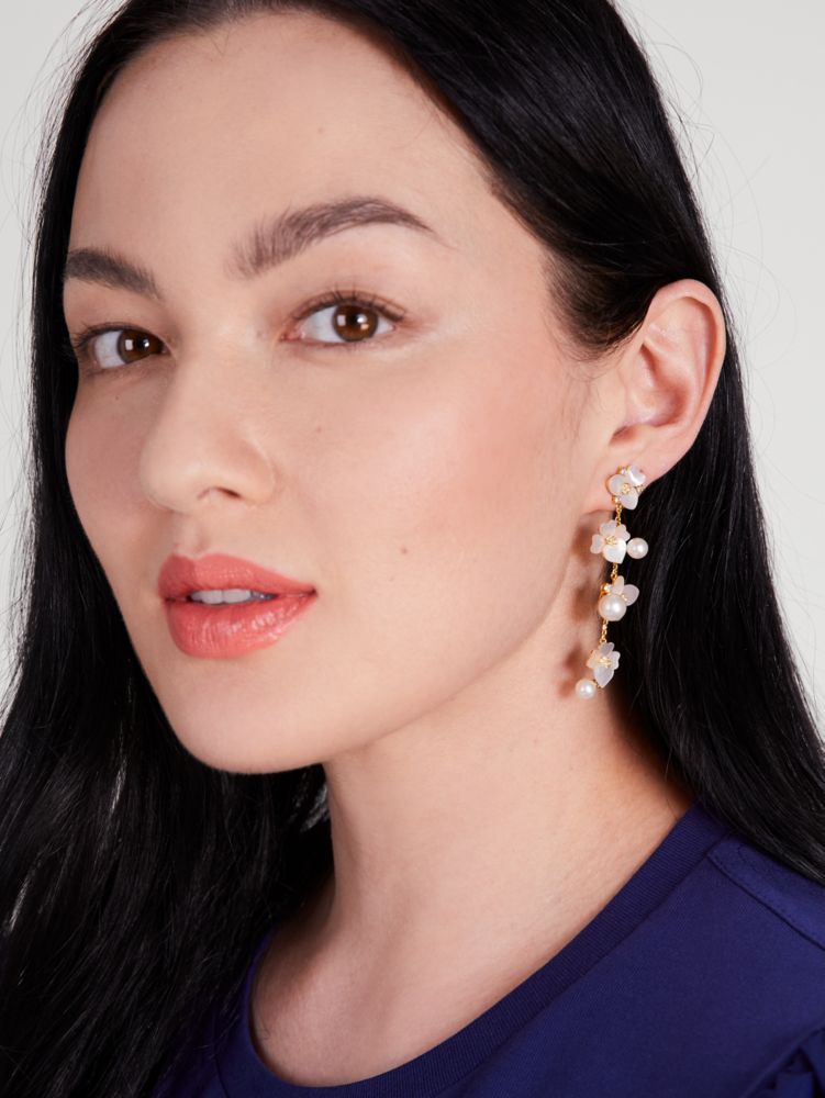 Precious Pansy Statement Linear Earrings