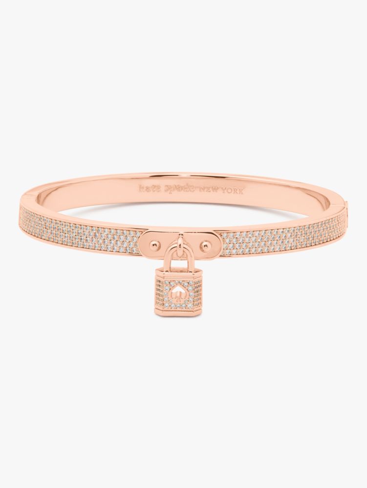 Kate Spade,Lock And Spade Pavé Bangle,Rosegold