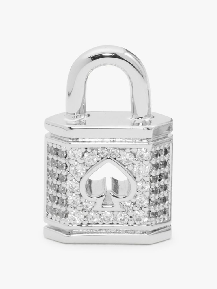 Lock And Spade Pavé Studs, Silver, Product