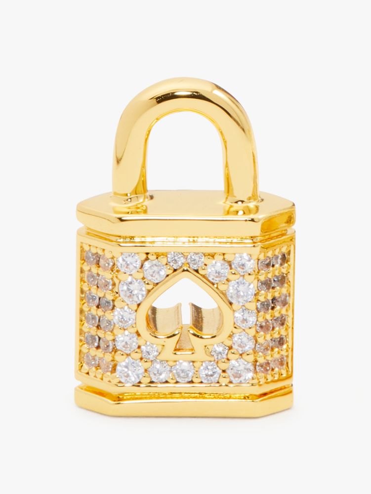 Kate Spade,Lock And Spade Pavé Studs,Gold