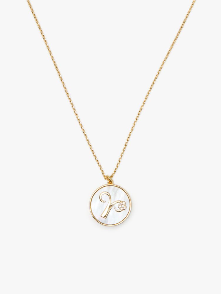 Kate Spade,Zodiac In The Stars Mother Of Pearl Pendant,Mother Of Pearl/Gold