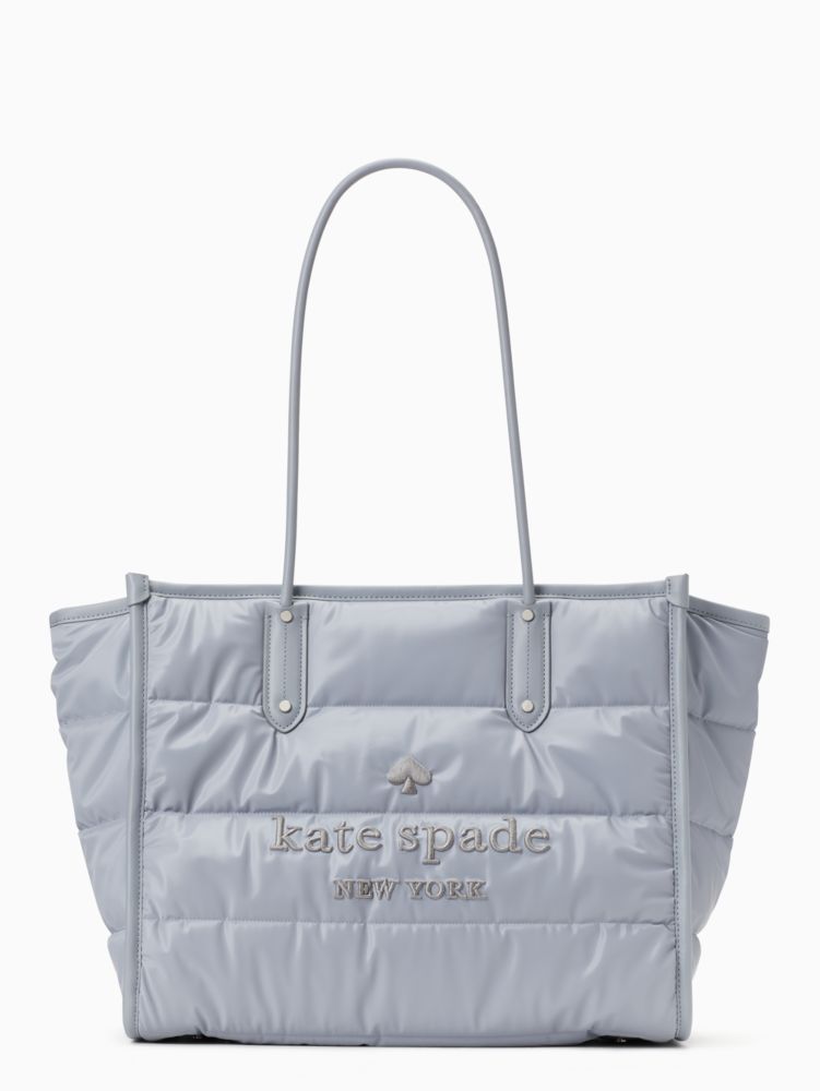 Kate Spade,Ella Puffy Extra Large Tote,Brushed Steel