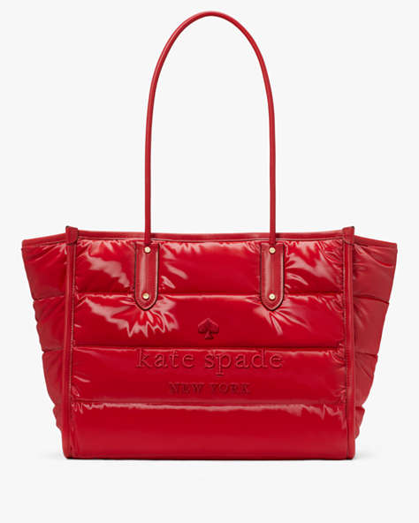 Kate Spade,Ella Puffy Extra Large Tote,Candied Cherry