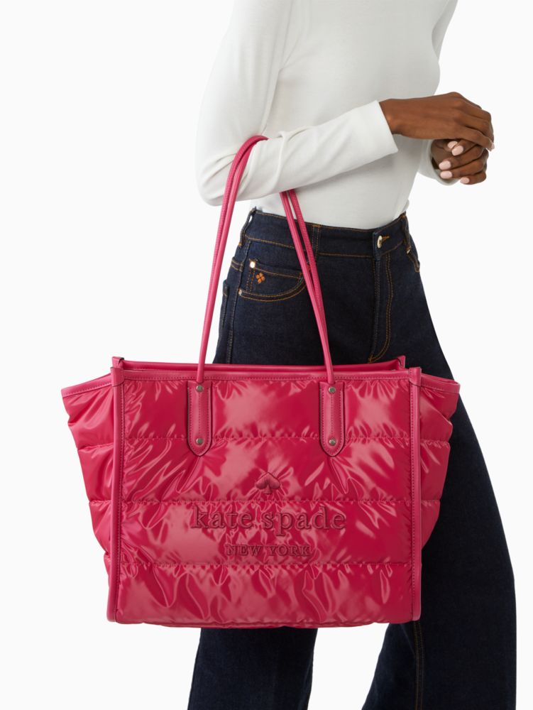 Kate Spade,Ella Puffy Extra Large Tote,Festive Pink