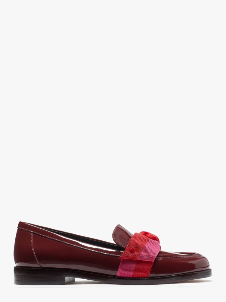 Kate Spade,Leandra Loafers,Leather,Lining Leather,Loafer,Bow,Mixed Media,Logo,Shoe Straps,Stripe,Day Party,