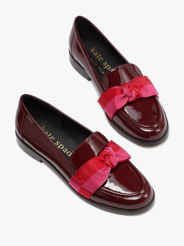Kate Spade,Leandra Loafers,Leather,Lining Leather,Loafer,Bow,Mixed Media,Logo,Shoe Straps,Stripe,Day Party,