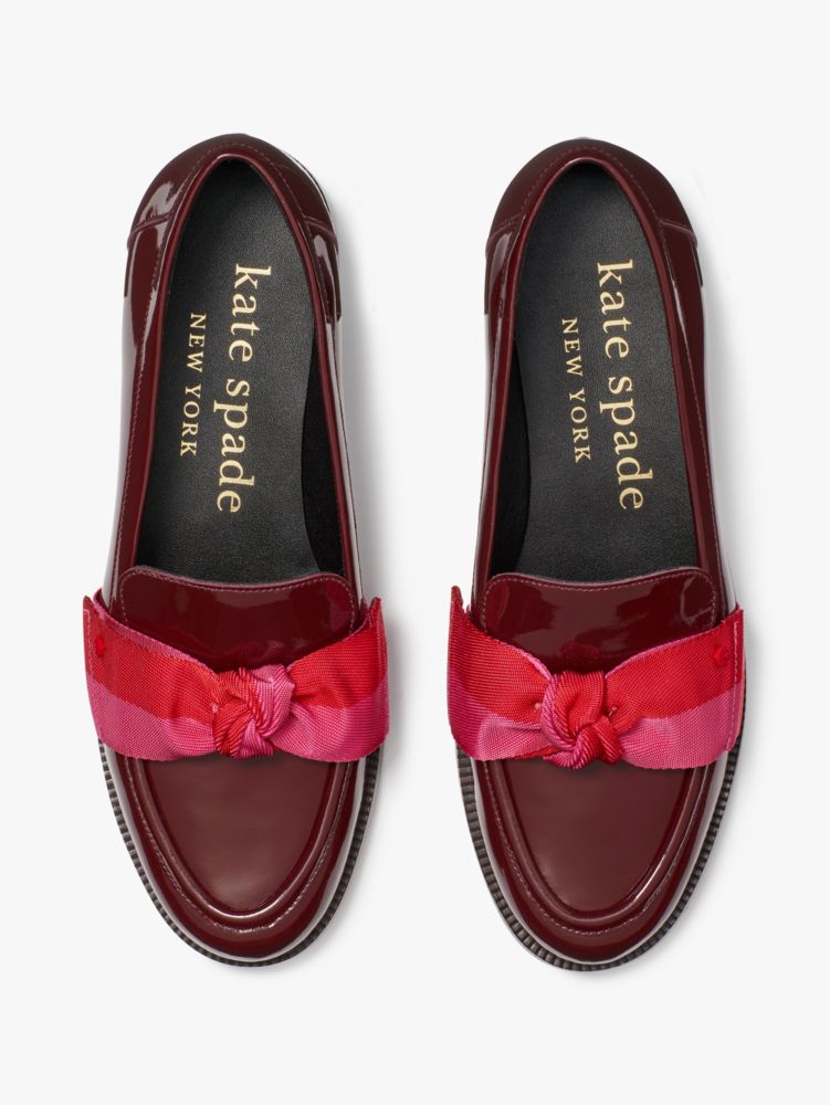 Kate Spade,Leandra Loafers,Leather,Lining Leather,Loafer,Bow,Mixed Media,Logo,Shoe Straps,Stripe,Day Party,