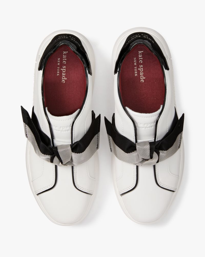 Kate Spade,Lexi Sneakers,Lining Cotton,Leather,Lining Twill,Casual,Bow,Piping,Day Party,White