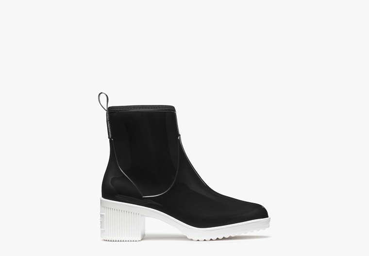 Kate Spade,Puddle Rain Booties,Casual,Black/Parchment image number 0