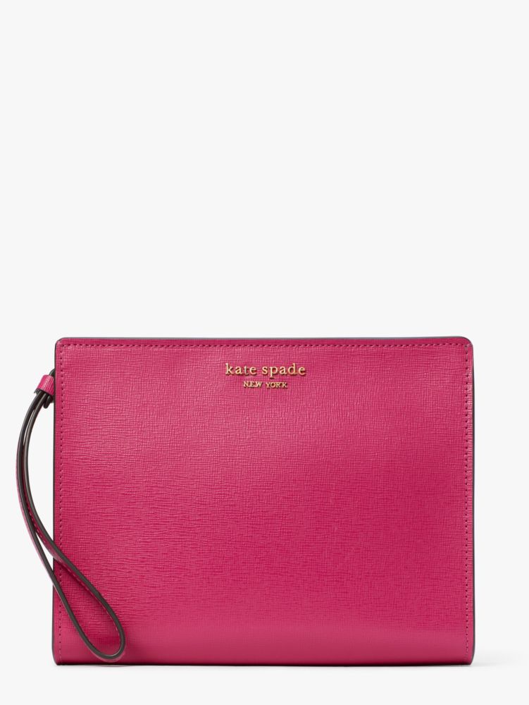 Kate Spade,Morgan Gusseted Wristlet,Plum Liqueur