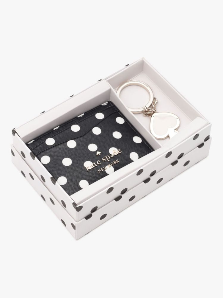 Kate Spade,チアーズ ボックス カード ケース アンド キーフォブ セット,財布小物,ブラックマルチ