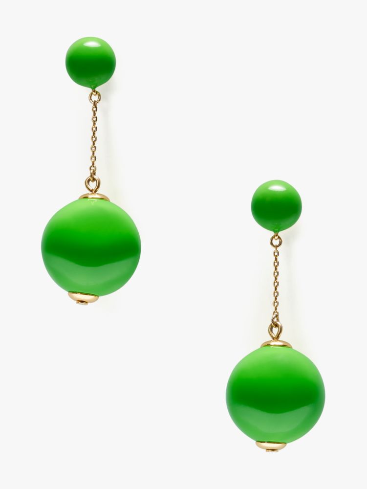 Kate Spade,Have A Ball Linear Earrings,Dangle Earring,Enamel,Pearl,Metal Material,Cubic Zirconia,Ball Embellishment,Titani...,