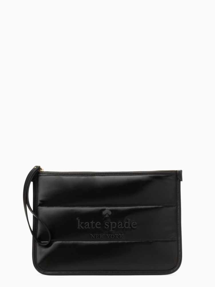 Kate Spade,ella wristlet pouch,60%,Black