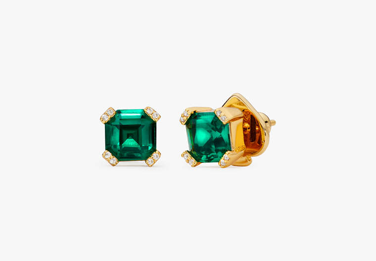 Kate Spade,Dazzle Studs,Green/Gold image number 0
