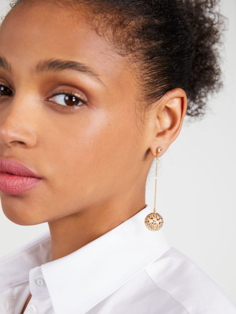 On The Dot Sphere Linear Earrings, , Product