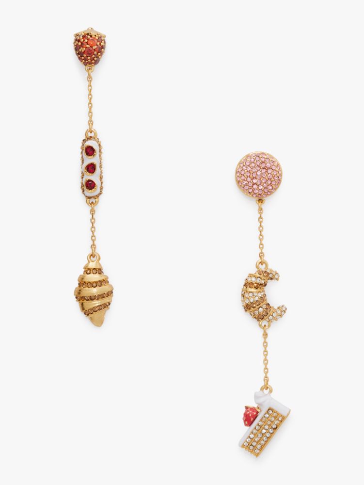 Kate Spade,Patisserie Linear Earrings,Red Multi