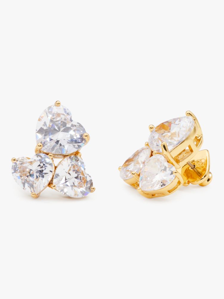 Kate Spade,My Love Cluster Studs,Clear/Gold