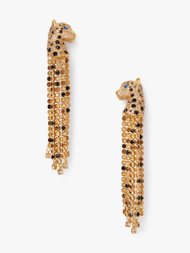 Fierce Leopard Linear Earrings, , Product