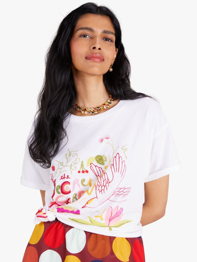 Kate Spade,Embellished Secret Garden Tee,