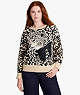 Kate Spade,Leopard Bow Sweater,Roasted Cashew