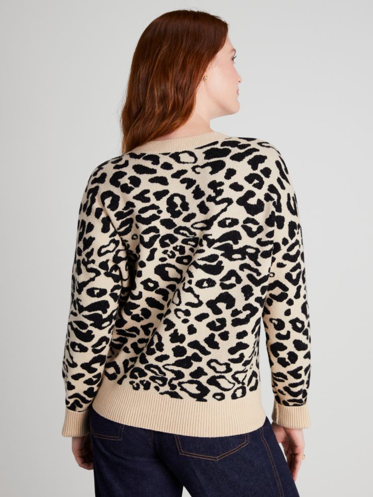 Kate Spade,Leopard Bow Sweater,Multi Color