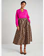 Leopard Jacquard Midi Skirt, , Product