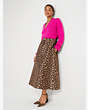 Leopard Jacquard Midi Skirt, , Product