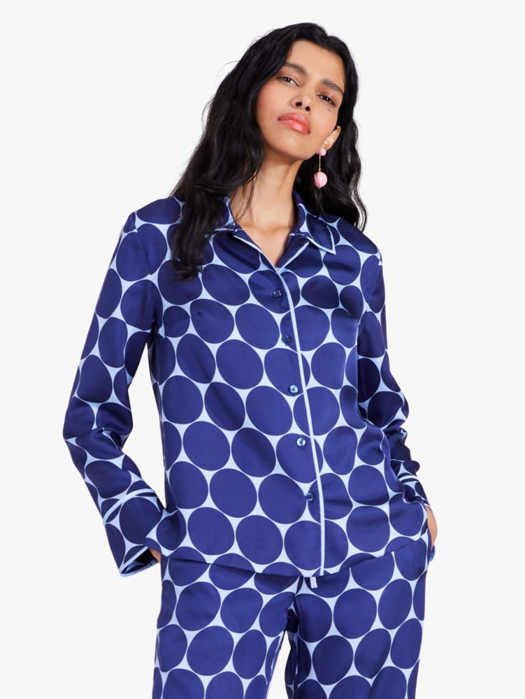 Joy Dot Silk Twill Shirt, , Product