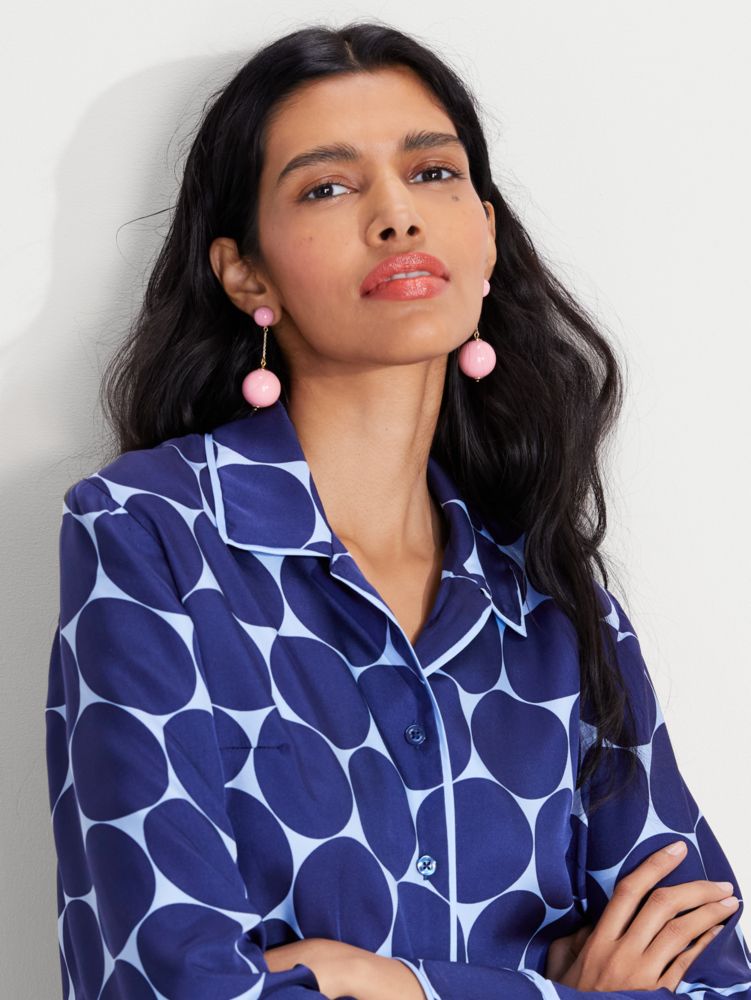 Joy Dot Silk Twill Shirt, , Product