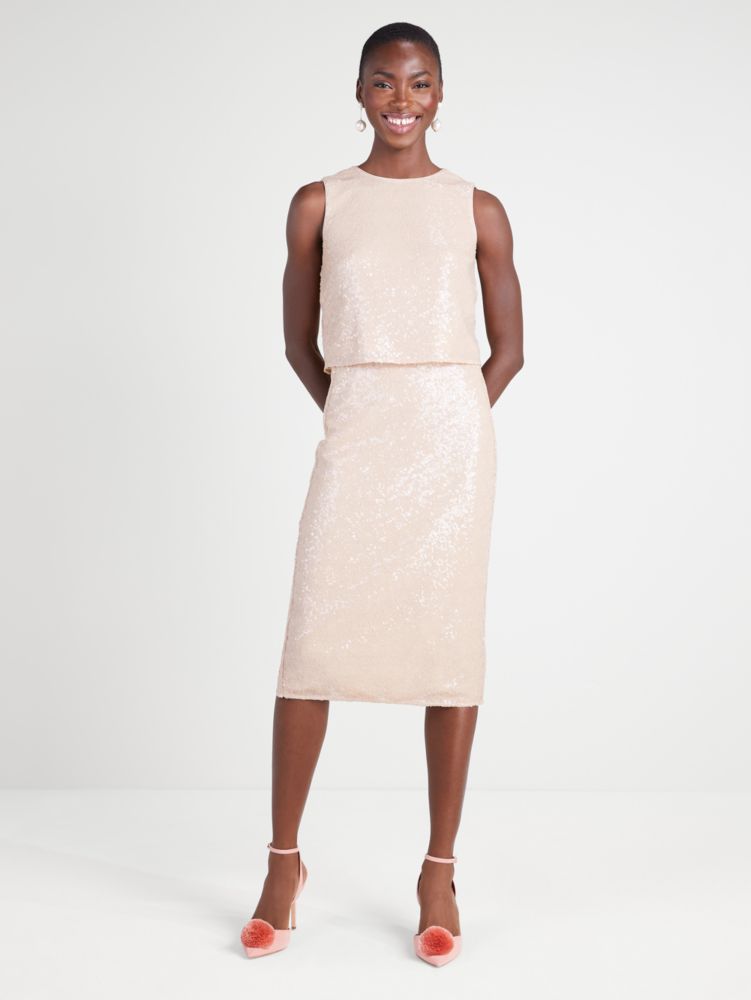 Kate Spade,Sequin Skirt,Rosy Beige