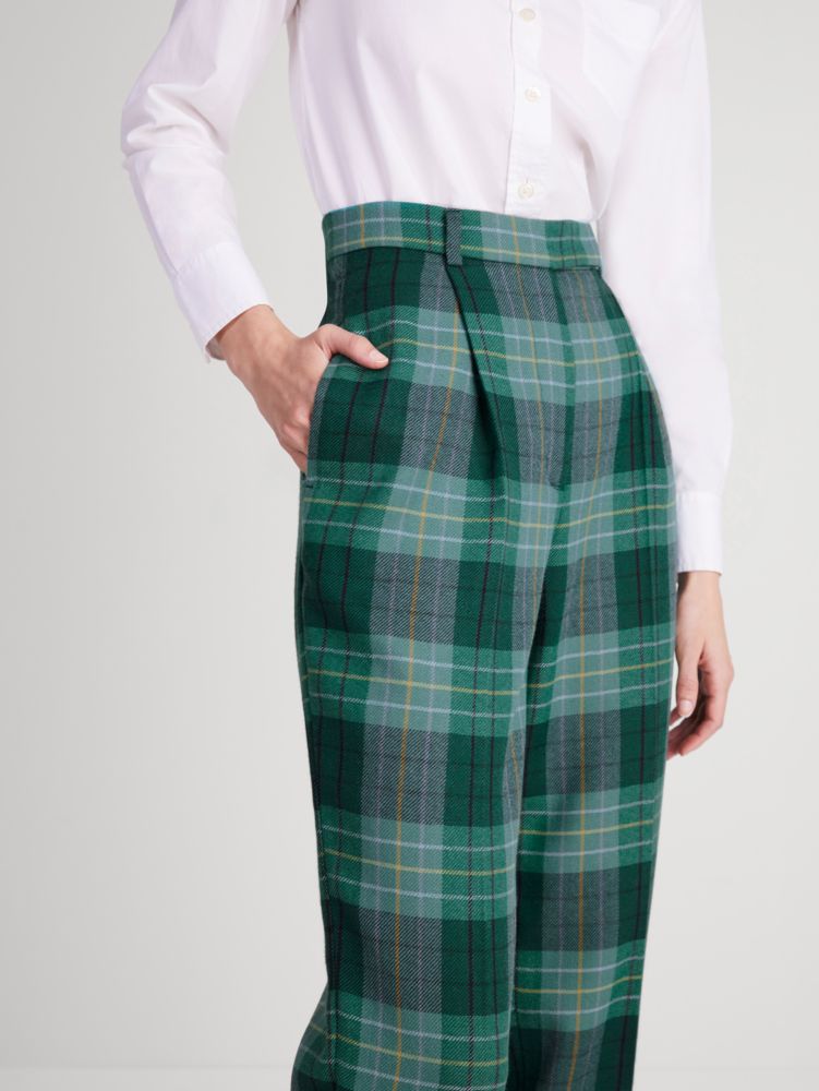 Kate Spade,Greenhouse Plaid Wool Pants,