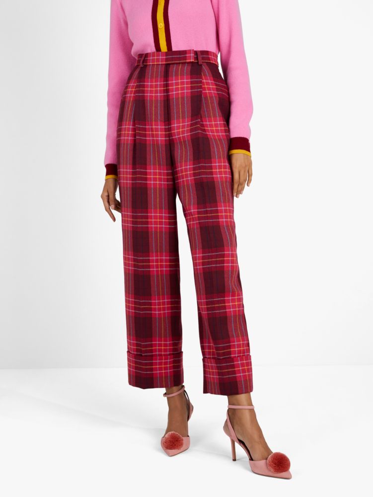 Kate Spade,Greenhouse Plaid Wool Pants,