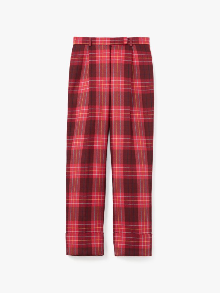 Kate Spade,グリーンハウス プラッド ウール パンツ,ウェア,ﾛｰｽﾞ ｺﾞｰﾙﾄﾞ