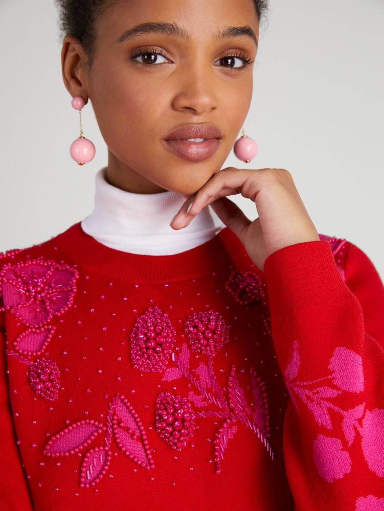 Kate Spade,Embellished Floral Sweater,