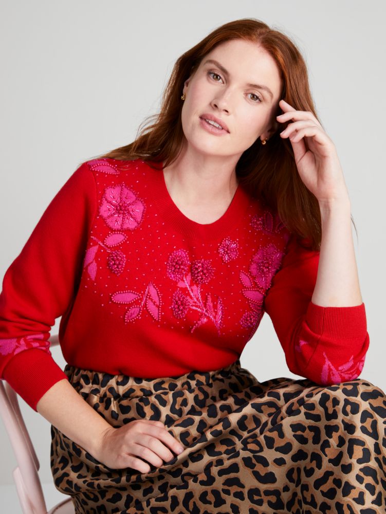 Kate spade geo floral sweater best sale