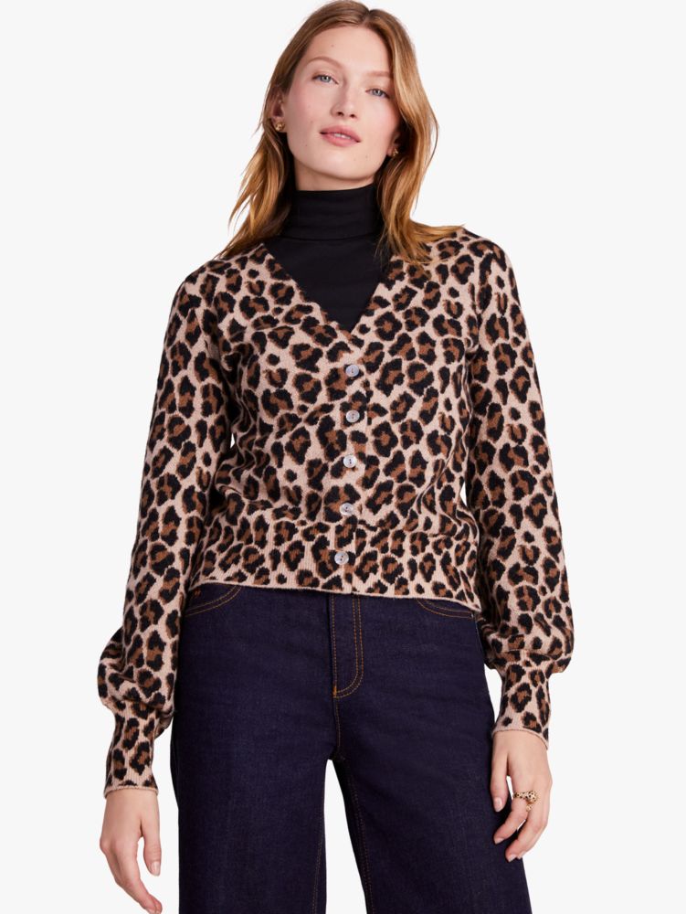 Kate Spade,Leopard Cardigan,Multi Color