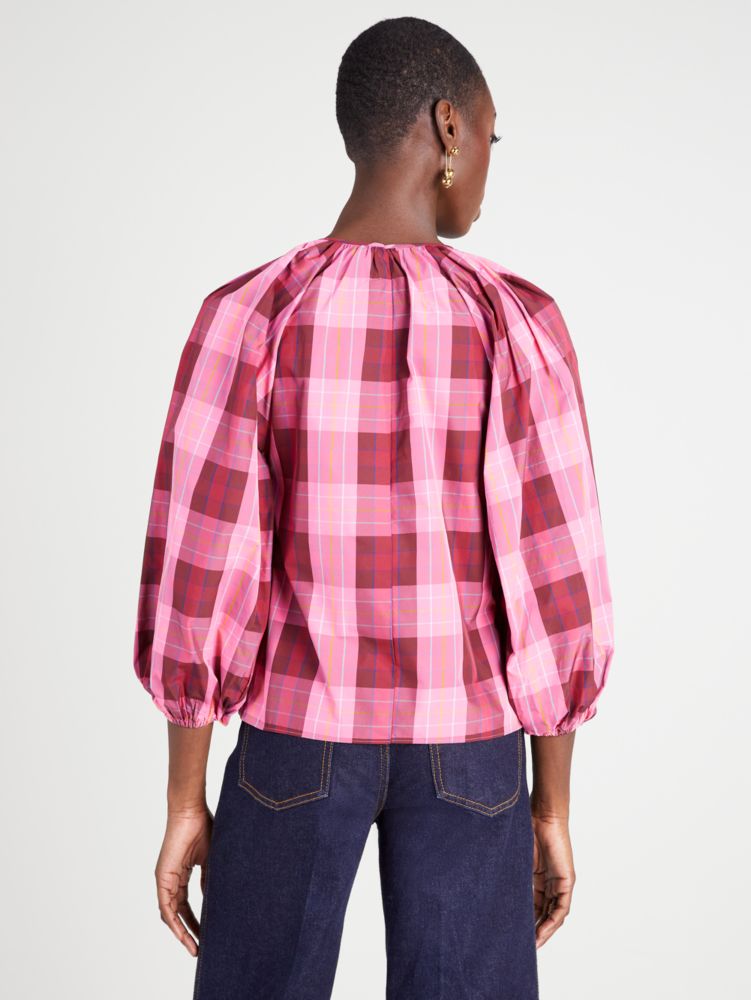 Kate Spade,Greenhouse Plaid Top,Multi Color