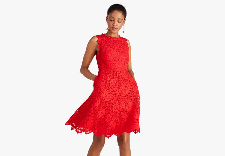 Floral Lace Dress, Engine Red, Product image number 0