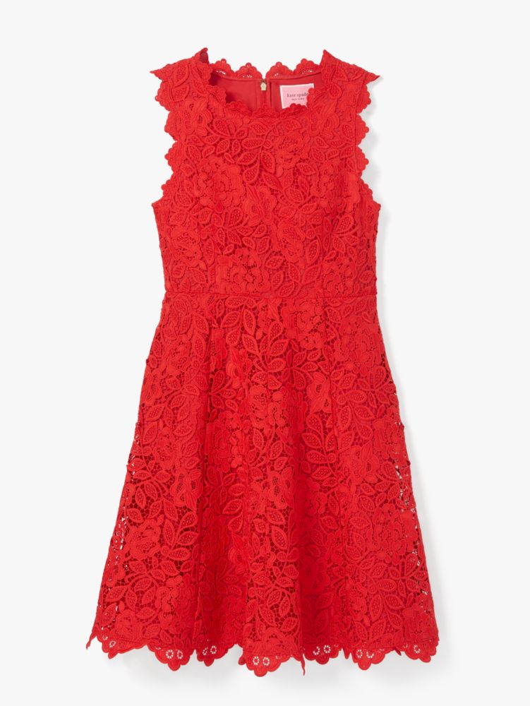  Kate Spade New York Floral Lace Dress Engine Red 2 : Clothing,  Shoes & Jewelry