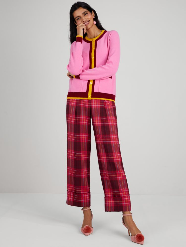 Kate Spade,カシミヤ クルーネック カーディガン,トップス,ﾛｰｽﾞ ｺﾞｰﾙﾄﾞ
