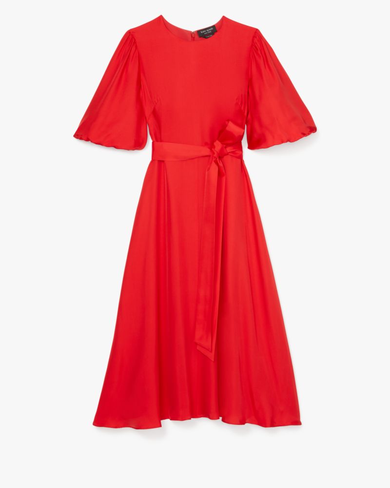 Kate Spade,Silk-Blend Matinee Dress,Cocktail,Engine Red