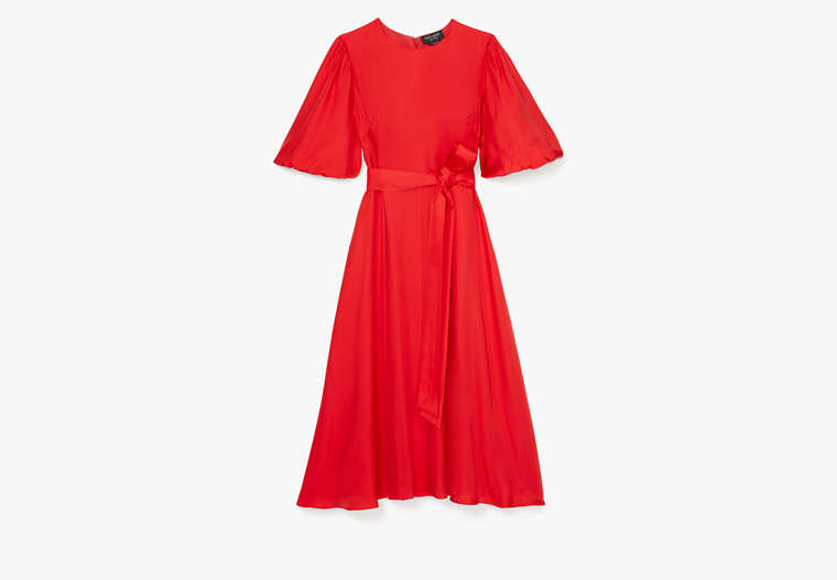 Kate Spade,Silk-Blend Matinee Dress,Cocktail,Engine Red