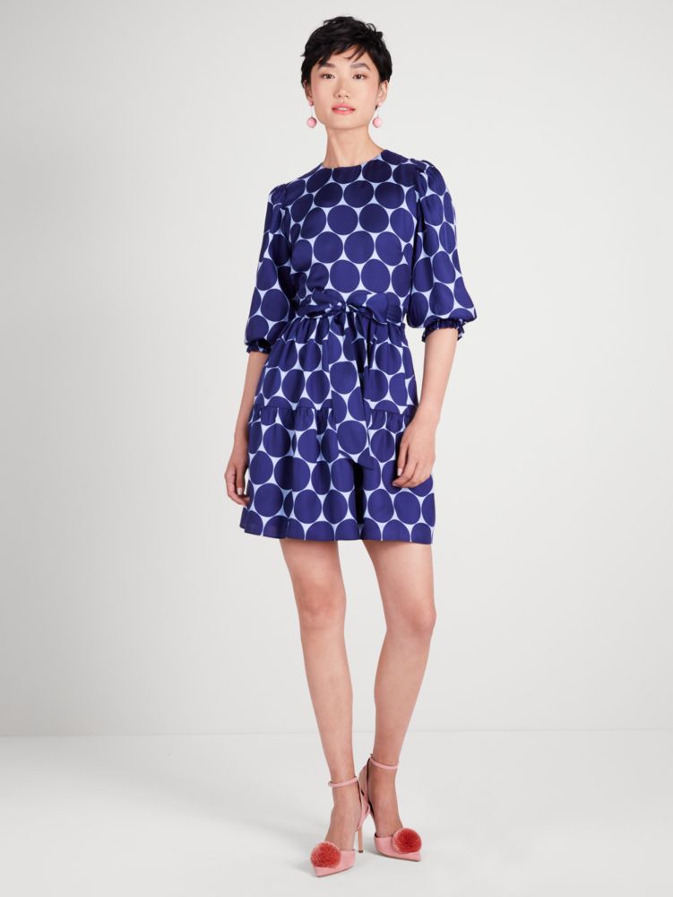 Joy Dot Silk Blend Twill Dress | Kate Spade New York