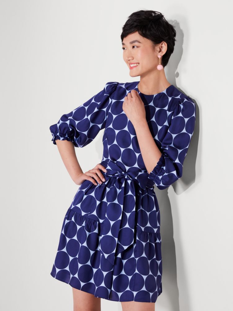 Joy Dot Silk-blend Twill Dress, , Product