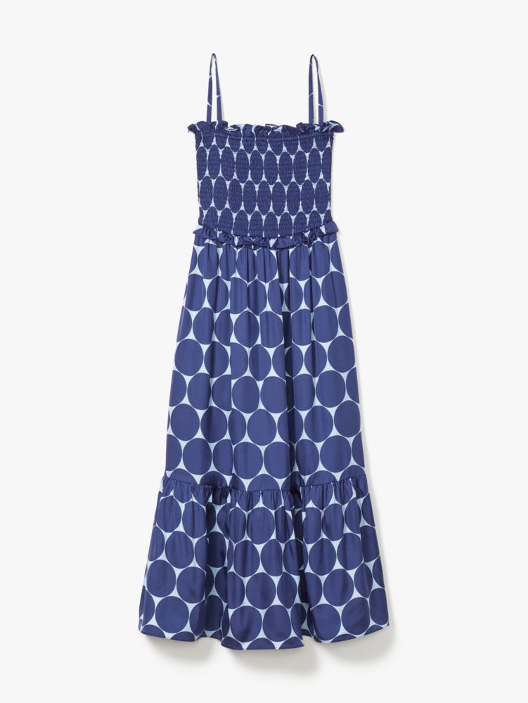 Joy Dot Silk Twill Smocked Dress | Kate Spade New York