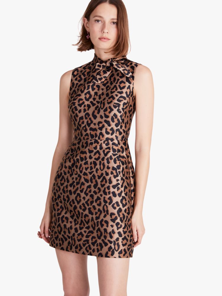 Leopard Jacquard Knott Dress