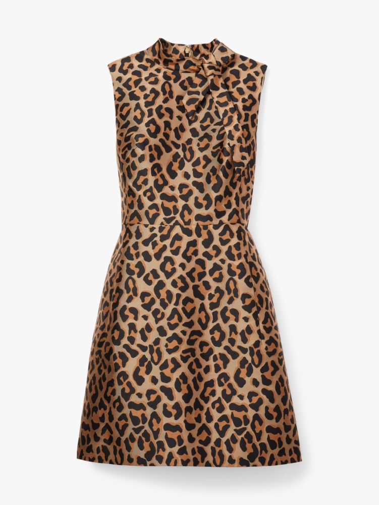 Leopard Jacquard Knott Dress