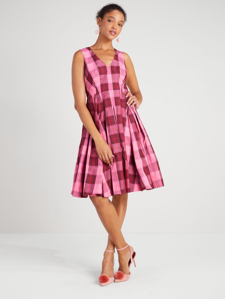 Greenhouse Plaid Taffeta Midi Dress | Kate Spade New York