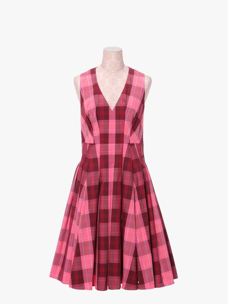 Kate Spade,グリーンハウス プラッド タフタ ミディ ドレス,