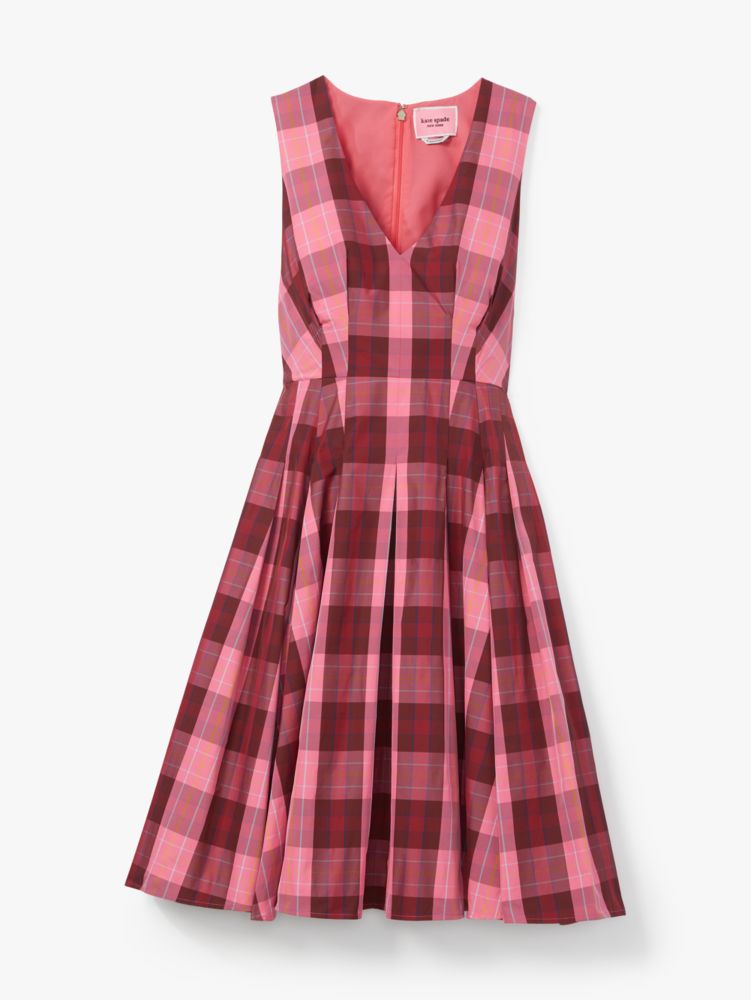 Greenhouse Plaid Taffeta Midi Dress